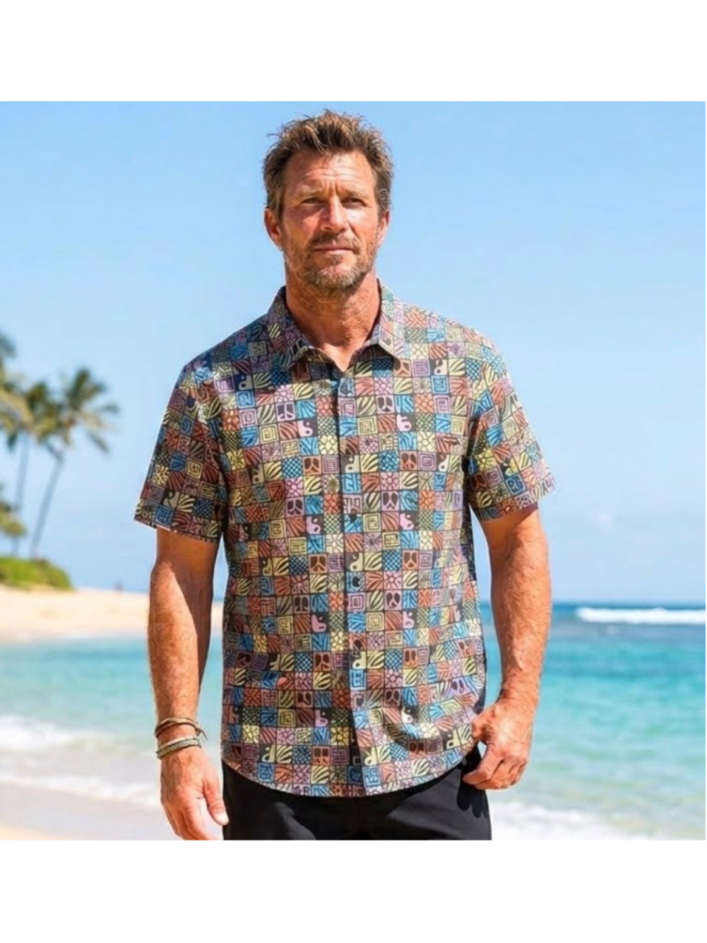Men’s Billabong Button Up Shirt Size XL Chase Short Sleeve Geometric 90’s NWT